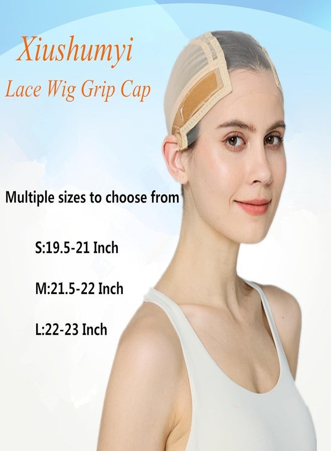 Xiushumyi Wig Cap Lace Wig Grip Cap for Keeping Wigs in Place Wig Cap with Grip Band Make Your Wigs Glue Free Non-Slip Wig Caps for Women(Nude, M) - Image 5